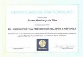 Advogada Elaine Mendonça: Certificado de Participação - Curso de Prática Previdenciária Após Reforma